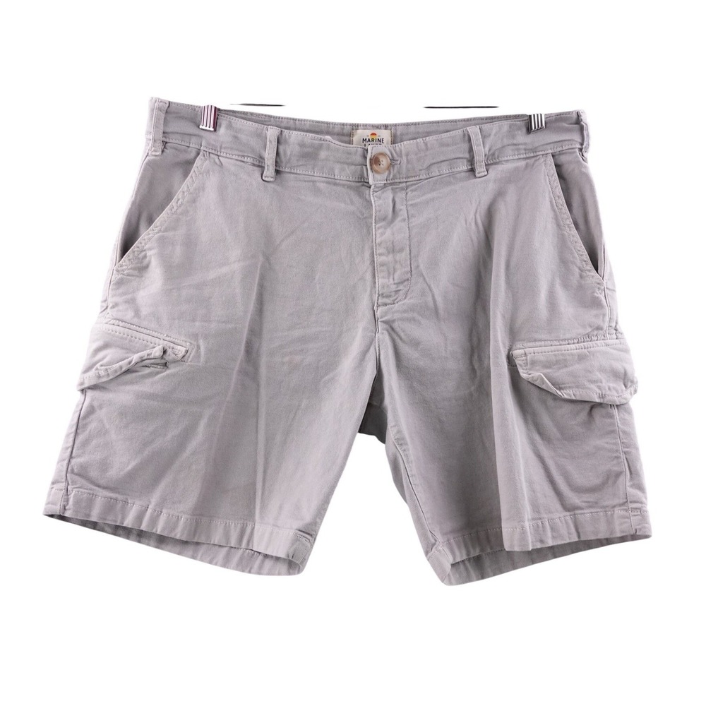 Marine Layer Mens Cargo Shorts Gray Flat Front Size 34 Cargo Outdoor Casual